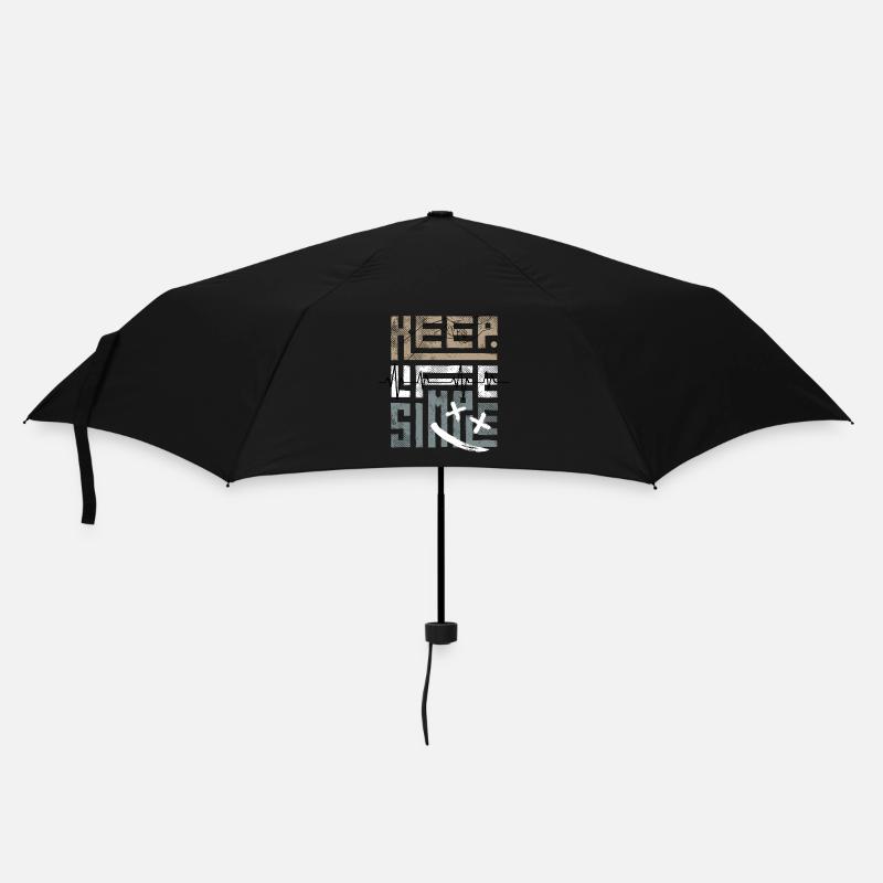 Keep Life Simple - Regenschirm (klein) - Schwarz