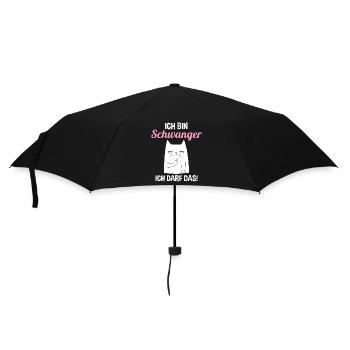 Schwangerschaft Katze Ich Bin Schwanger Ich Darf D - Regenschirm (klein) - Schwarz - Vorne
