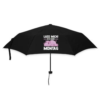 Flusspferd Lass Mich Ich Habe Montag - Regenschirm (klein) - Schwarz - Vorne