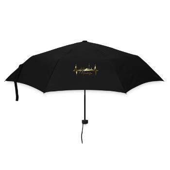 Hamburg Skyline Herzschlag Hamburger Liebe Fan - Regenschirm (klein) - Schwarz - Vorne