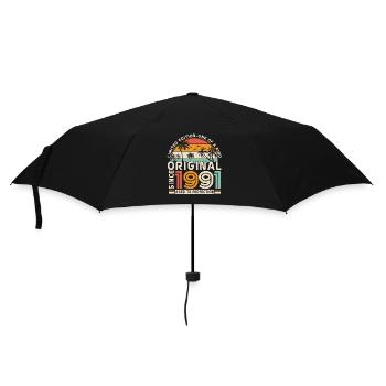 Vintage 1991 Birthday Gift - Umbrella (small) - black - Front