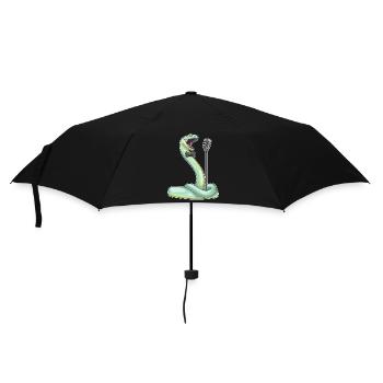 Schlange Sänger Mikrofon Singen - Regenschirm (klein) - Schwarz - Vorne