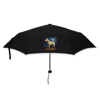 Bull Terrier Van gogh starry night - Regenschirm (klein) - Schwarz - Vorne