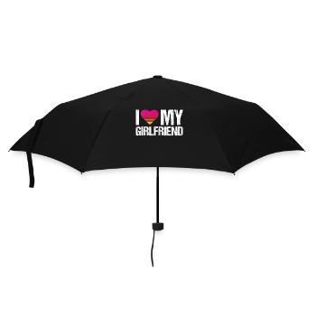 I love my girlfriend heart my girlfriend vintage - Umbrella (small) - black - Front