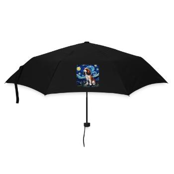Chavalier King Charles Spaniel Van Gogh étoilé - Parapluie standard - noir - Devant