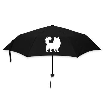 Pomeranian Zwergspitz - Regenschirm (klein) - Schwarz - Vorne