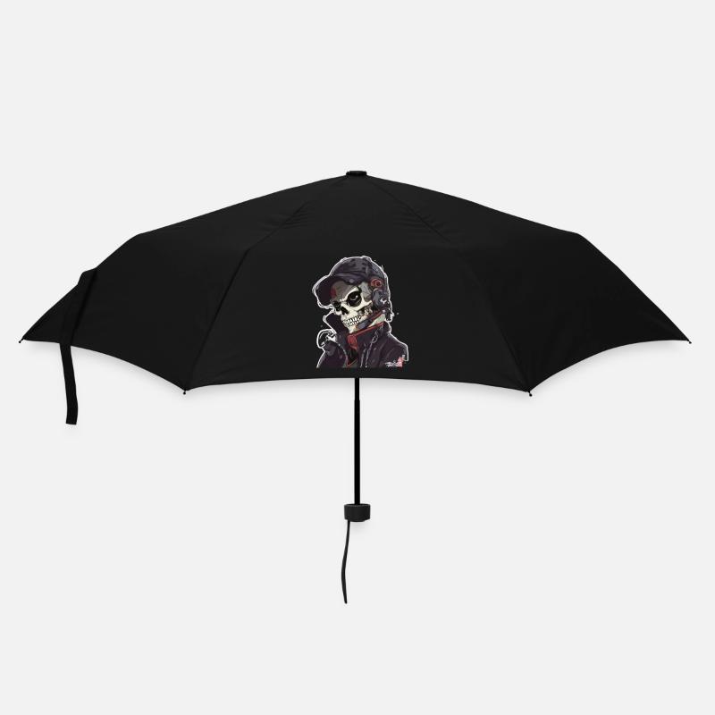 Skulls Skull Totenschädel Totenkopf Knochen - Regenschirm (klein) - Schwarz
