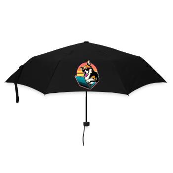 Corgi avec ordinateur portable Welsh Corgi Dog - Parapluie standard - noir - Devant