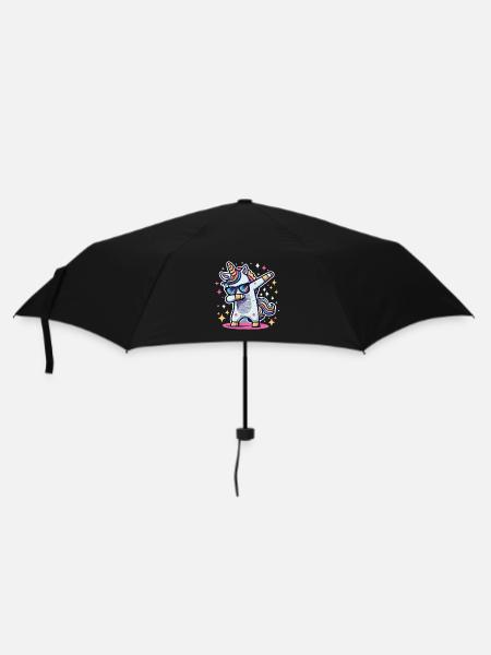 Dab Dabbing Unicorn Dabbendes Einhorn Tanz - Regenschirm (klein) - Schwarz