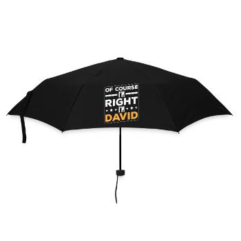 Ich bin David - Regenschirm (klein) - Schwarz - Vorne