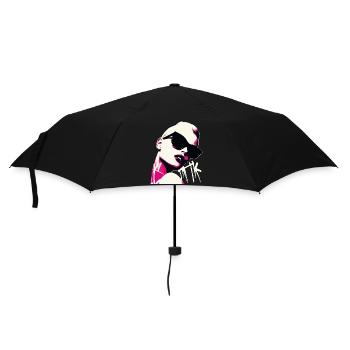 Pop Art Woman with Sunglasses Design - Umbrella (small) - black - Front