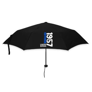 1957 Oktober Limited Edition 66. Geburtstag Deko - Regenschirm (klein) - Schwarz - Vorne