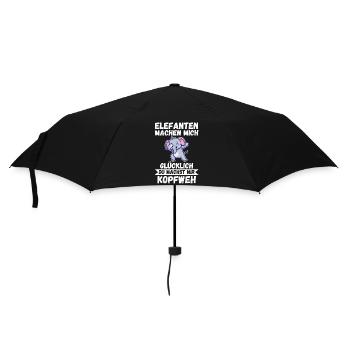Elefant Elefanten - Regenschirm (klein) - Schwarz - Vorne