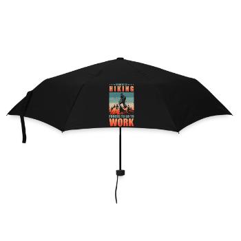 Geboren zum Wandern Gezwungen zur Arbeit zu gehen - Regenschirm (klein) - Schwarz - Vorne