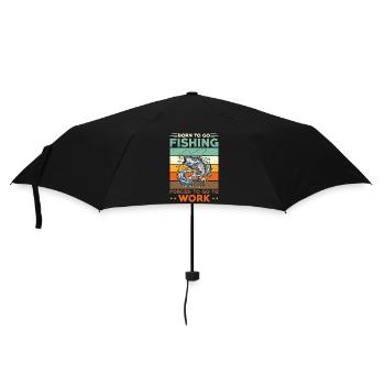 Geboren zum Wandern Gezwungen zur Arbeit zu gehen - Regenschirm (klein) - Schwarz - Vorne