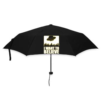 Je veux croire les extraterrestres OVNI | Les couleurs peuvent être modifiées - Parapluie standard - noir - Devant