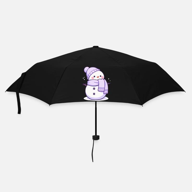 Süßer Weihnachts Schneemann - Festtags-Design - Regenschirm (klein) - Schwarz