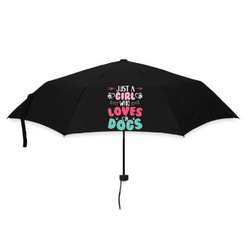 Just A Girl Who Loves Dogs - Regenschirm (klein) - Schwarz - Vorne