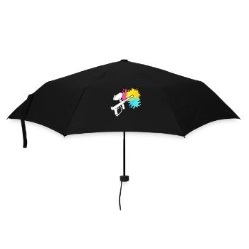 Paintball Gun Silhouette Airsoft Fan Painting - Umbrella (small) - black - Front