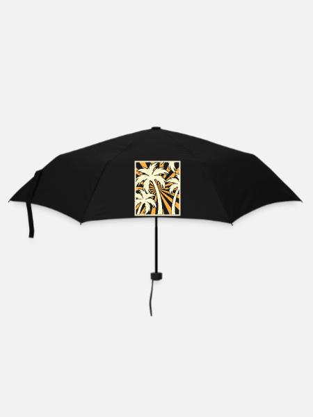 Palmen Retro Vintage - Regenschirm (klein) - Schwarz