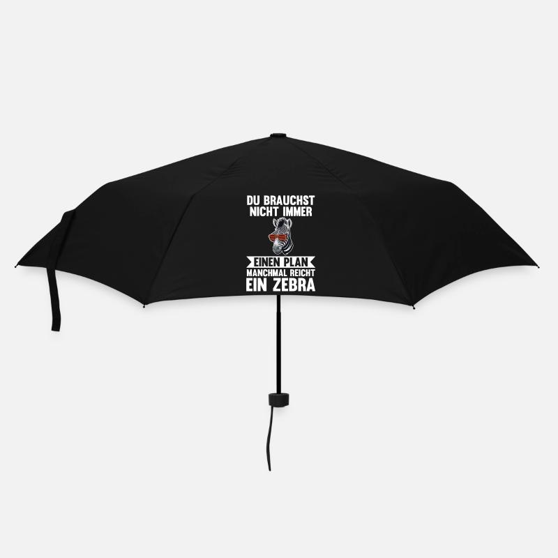 Zebra - Regenschirm (klein) - Schwarz
