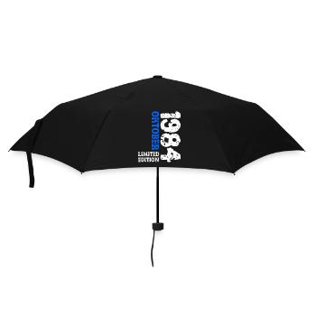 1984 Oktober Limited Edition 39. Geburtstag Deko - Regenschirm (klein) - Schwarz - Vorne