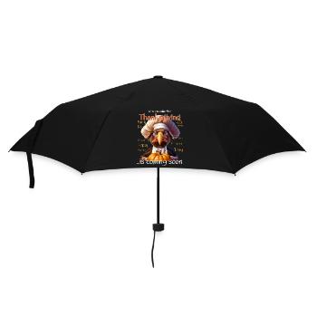 Thanksgiving Outfit - Funny autumn Happy Turkey - Umbrella (small) - black - Front