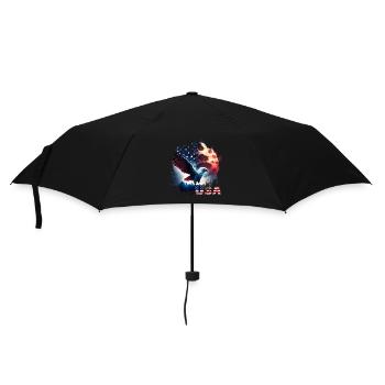 America eagle under Moon with American Flag - Regenschirm (klein) - Schwarz - Vorne