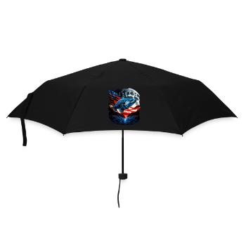 L’Amérique pêche sous la Lune avec le drapeau américain - Parapluie standard - noir - Devant