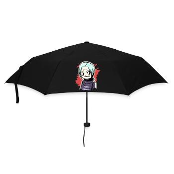 Fille d’anime drôle bizarre - Parapluie standard - noir - Devant
