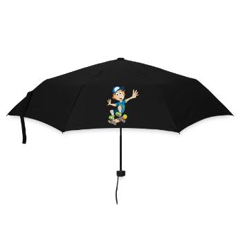 Drawing of a boy on a skateboard - Umbrella (small) - black - Front