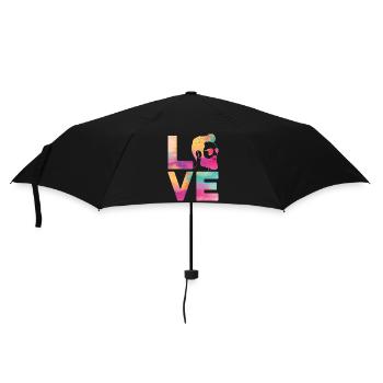 Amant barbe Homme barbu Aquarelle - Parapluie standard - noir - Devant