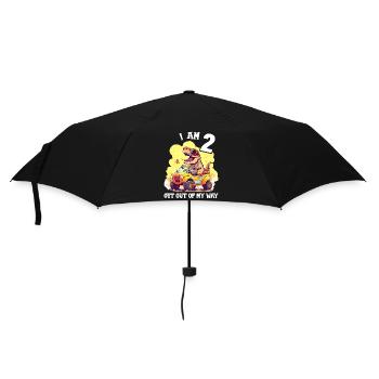 T-Rex Drives Monster Truck I'm 2nd Birthday - Umbrella (small) - black - Front