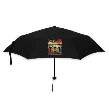 September 1981 Retro Vintage Geburtstagsgeschenk - Regenschirm (klein) - Schwarz - Vorne