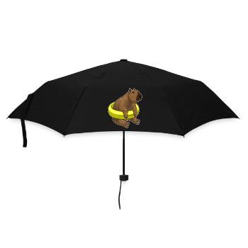 Wasserschwein Schwimmen Schwimmring Sommer - Regenschirm (klein) - Schwarz - Vorne