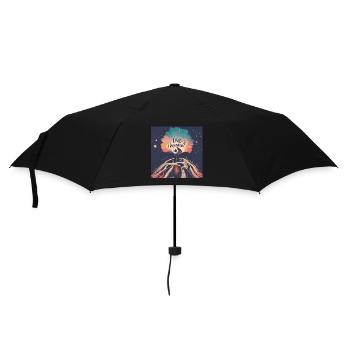 Lebe im Moment - Regenschirm (klein) - Schwarz - Vorne