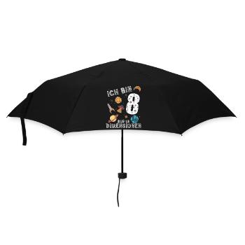 Ich bin 8 Auf in neue Dimensionen 8. Geburtstag - Regenschirm (klein) - Schwarz - Vorne