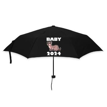 Baby 2024 - Geburt Schwanger 2024 Schwangerschaft - Regenschirm (klein) - Schwarz - Vorne