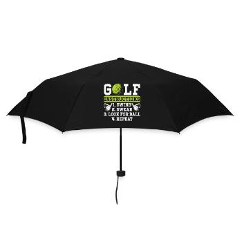 Golf Golfer - Regenschirm (klein) - Schwarz - Vorne