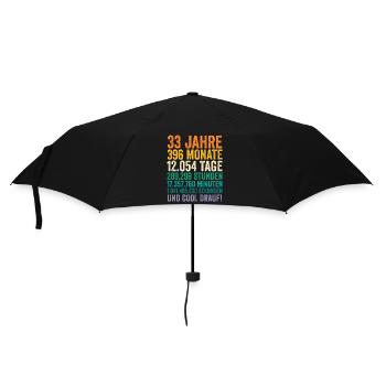 33 Jahre Dreiunddreißigster Geburtstag - Regenschirm (klein) - Schwarz - Vorne