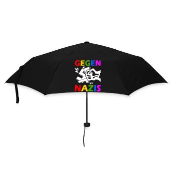 Gegen nazis - Regenschirm (klein) - Schwarz - Vorne