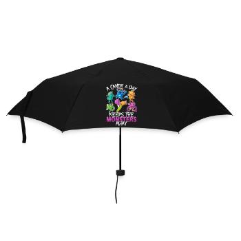 Un bonbon un monstre drôle d’Halloween - Parapluie standard - noir - Devant