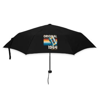 59th Birthday Husband October Vintage 1964 Cassette Tape - Umbrella (small) - black - Front