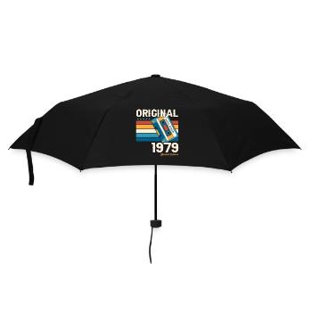 44th Birthday Husband October Vintage 1979 Cassette Tape - Umbrella (small) - black - Front