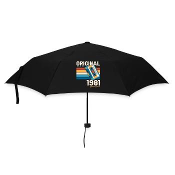 42e anniversaire mari octobre millésime 1981 cassette - Parapluie standard - noir - Devant