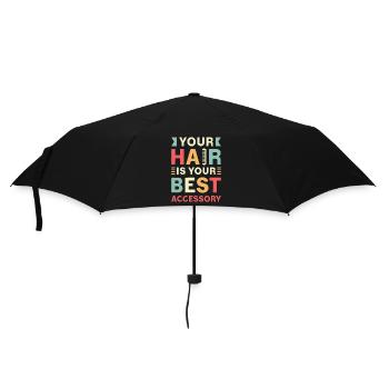 Hairstylist Your Hair Is Your Best Accessory Salon - Umbrella (small) - black - Front