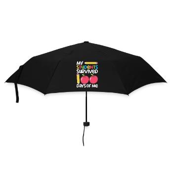 Meine Schüler überlebten 100 Tage Lehrer 100. - Regenschirm (klein) - Schwarz - Vorne