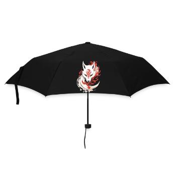 Japan Anime Kitsune Mask Kumiho Fox Samurai - Umbrella (small) - black - Front