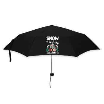 Snow is falling books are calling - Regenschirm (klein) - Schwarz - Vorne