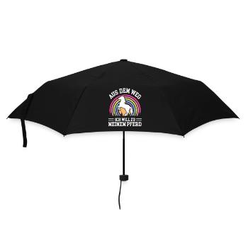 Aus Dem Weg Ich Will Zu Meinem Pferd Reiter Pferde - Regenschirm (klein) - Schwarz - Vorne